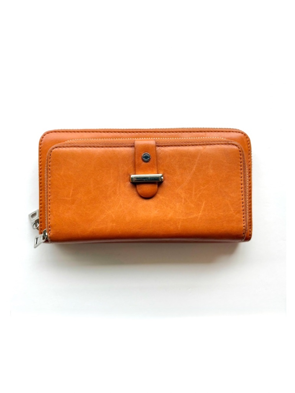 RUDSAK Tan Leather Zip Around Large Travel Wallet Tan